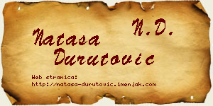 Nataša Durutović vizit kartica